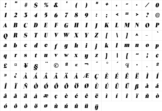 Itoledo ExtraBold Character Map