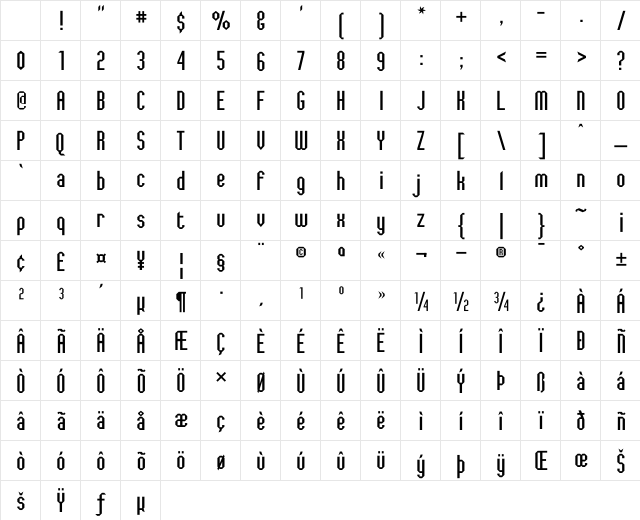 Jagged Dreams Regular Character Map Jagged Dreams Regular Character Map