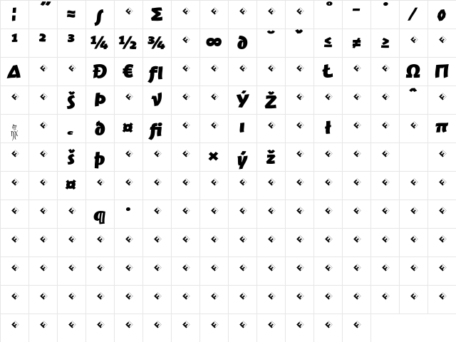 JambonoTF-BlackExpert Regular Character Map JambonoTF-BlackExpert Regular Character Map