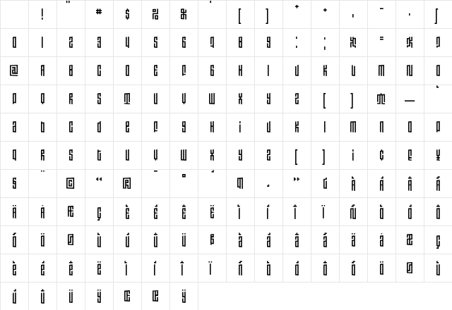 Janus PositiveLeft Character Map Janus PositiveLeft Character Map