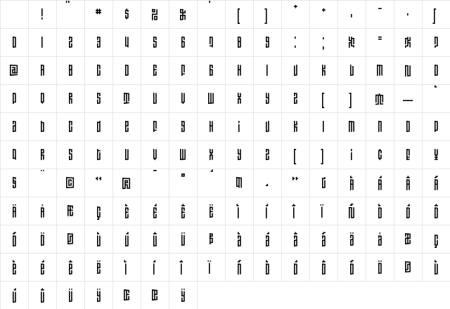 Janus PositiveRight Character Map Janus PositiveRight Character Map