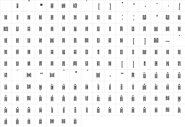 Janus Regular Character Map
