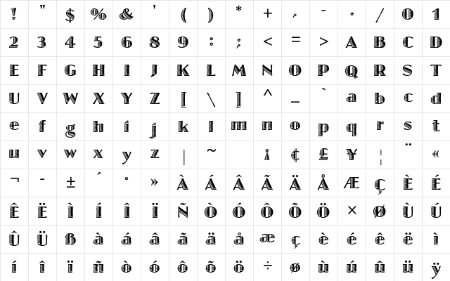 Jazz Std Regular Character Map Jazz Std Regular Character Map
