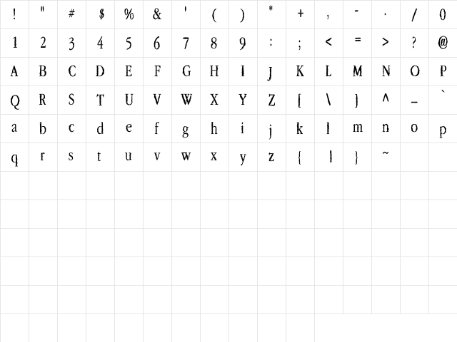 Lefferts Corners  2 Regular Character Map