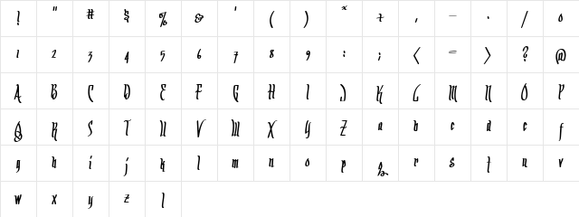 Arrr Matey BB Regular Character Map