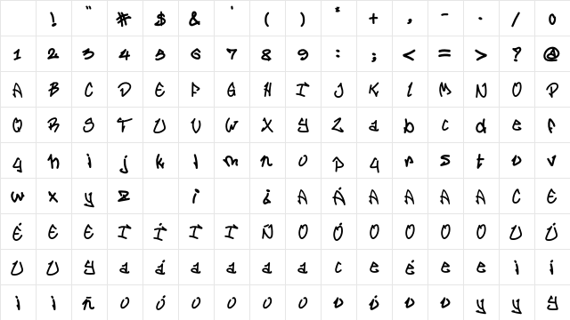 JoTaUrbanFont Regular Character Map JoTaUrbanFont Regular Character Map