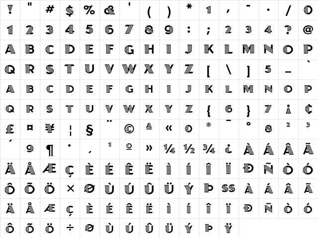 Juanita Deco ITC Regular Character Map