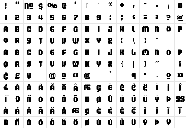Judgement BlackStencil Character Map Judgement BlackStencil Character Map