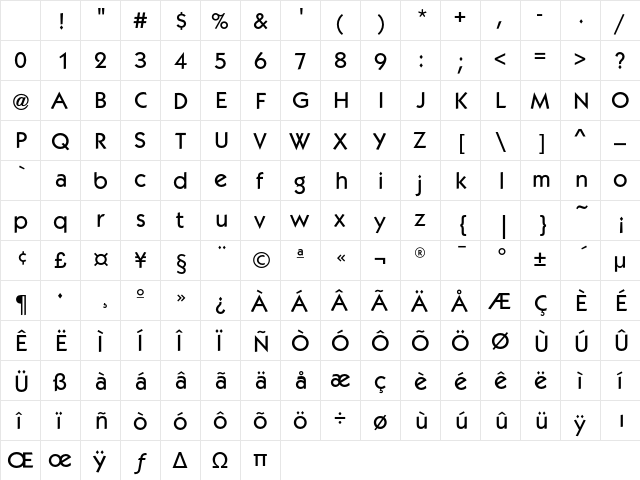 KabelEF-Medium Regular Character Map KabelEF-Medium Regular Character Map
