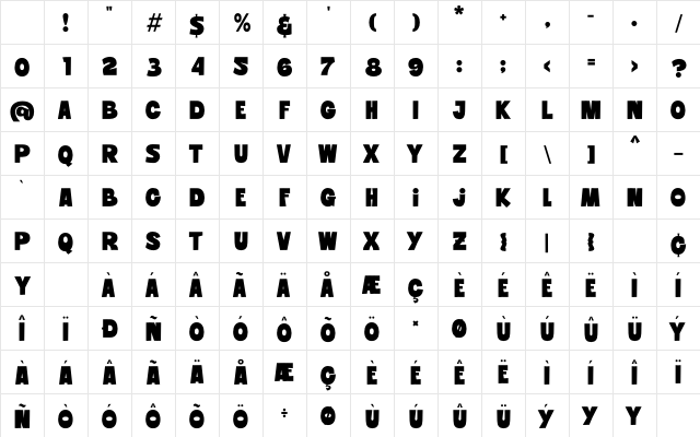Kalufira Regular Character Map