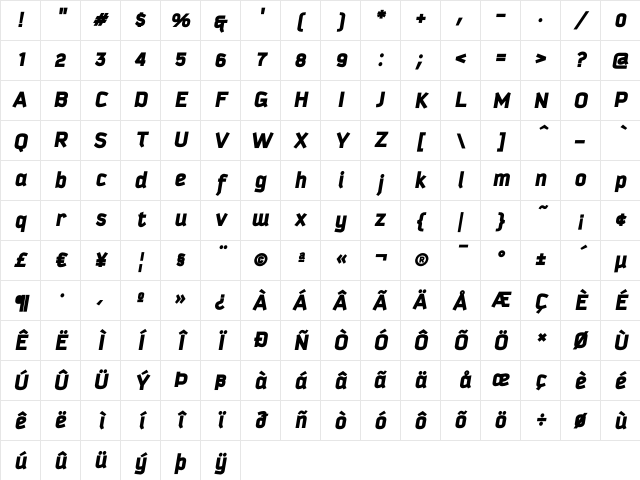 Kautiva Pro Black Italic Character Map Kautiva Pro Black Italic Character Map