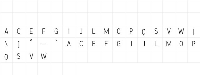 Kenzoestic Thin Character Map