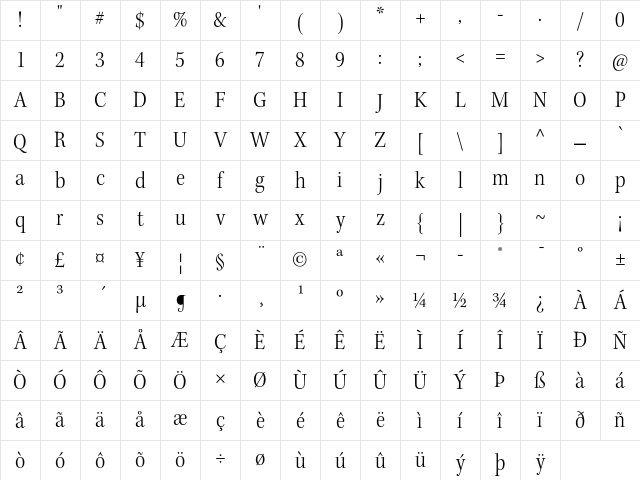Kepler Std Light Semicondensed Subhead Character Map Kepler Std Light Semicondensed Subhead Character Map