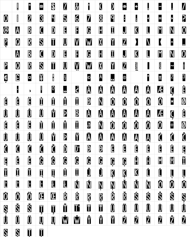 KG All of You Regular Character Map