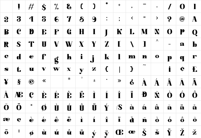 Khabib Regular Character Map Khabib Regular Character Map