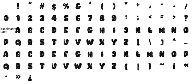 KIDAZOO Regular Character Map