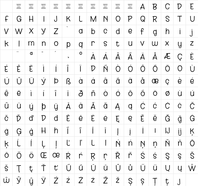 Kidzhood Arabic DEMO Light Regular Character Map Kidzhood Arabic DEMO Light Regular Character Map