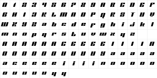 Kimura Display Regular Character Map