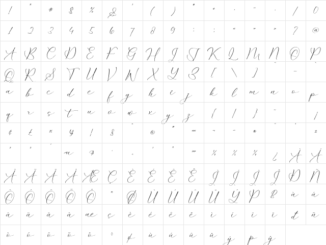 Klasynta Gelisha Regular Character Map
