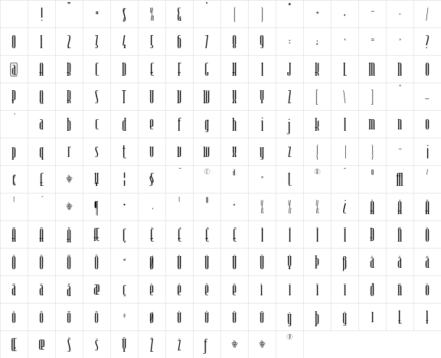 Kniff Regular Character Map