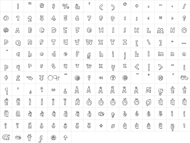 Knobcheese Outline Character Map Knobcheese Outline Character Map