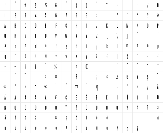 Knockout HTF26-JuniorFlyweight Character Map