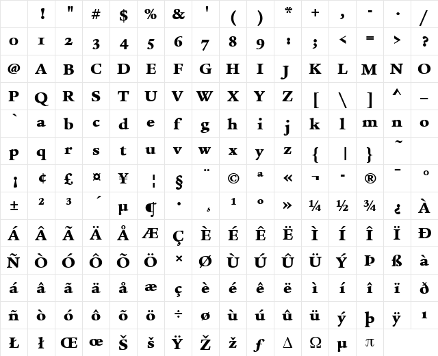 Legacy Serif Md OS ITC TT Ultra Character Map Legacy Serif Md OS ITC TT Ultra Character Map
