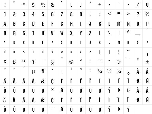 Block Normal Character Map
