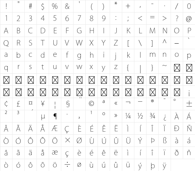 Kozuka Gothic Pro EL Character Map Kozuka Gothic Pro EL Character Map