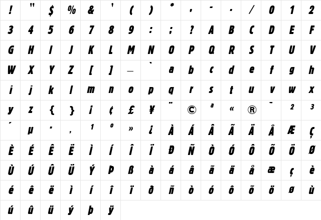 BlockBE ExtraCnIt Character Map