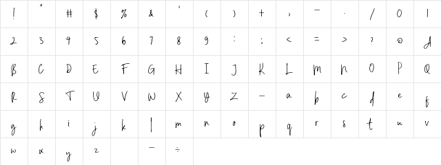 LaTahzan Regular Character Map LaTahzan Regular Character Map