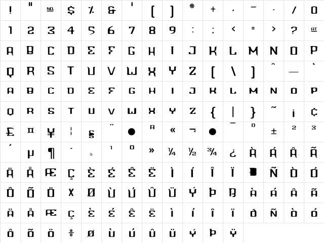 L Blinddate Character Map