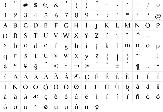 Leash Regular Character Map