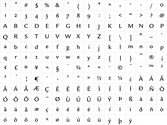 Legacy Sans ITC Medium OS Character Map Legacy Sans ITC Medium OS Character Map
