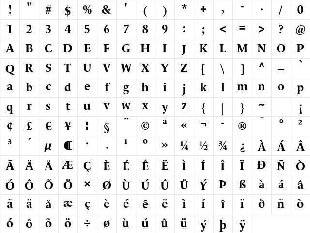 LeMonde Livre Bold Character Map LeMonde Livre Bold Character Map