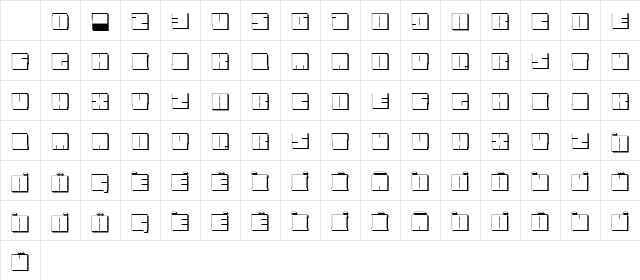 Blockman-outlined Regular Character Map Blockman-outlined Regular Character Map