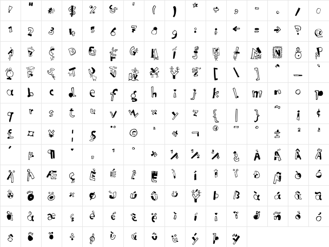 Letterine Teatro Character Map