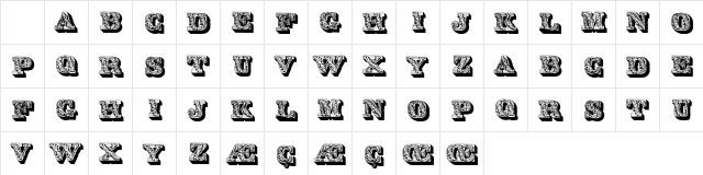 Lettres ombrees ornees Regular Character Map Lettres ombrees ornees Regular Character Map