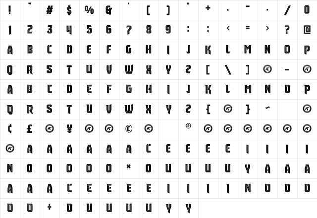 Leverkusen Free Personal Use Character Map