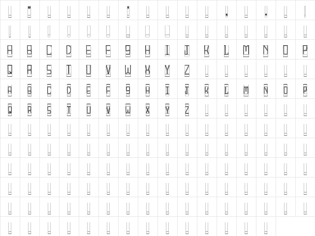 BlockTitling Outline Character Map