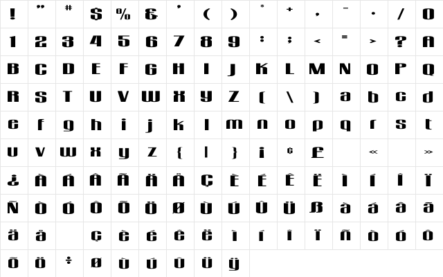 LHF Claretian Regular Character Map