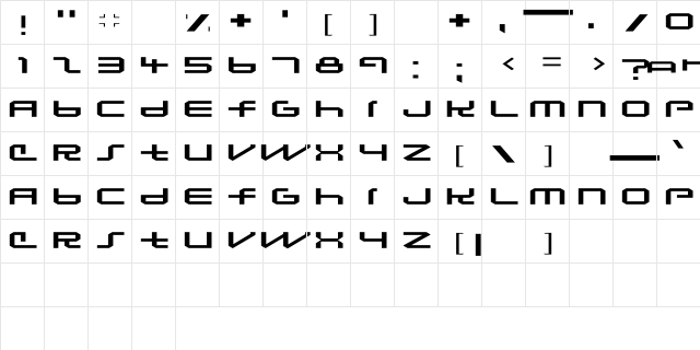 LHF Convecta Regular Character Map