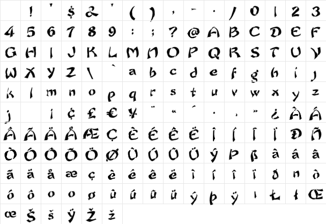LHF Crouching Tiger Regular Character Map