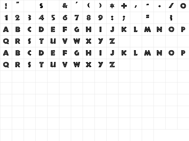 LHF Lincoln Regular Character Map