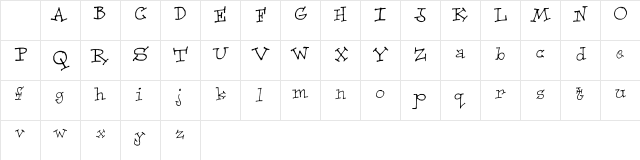 LHF Spaz Regular Character Map