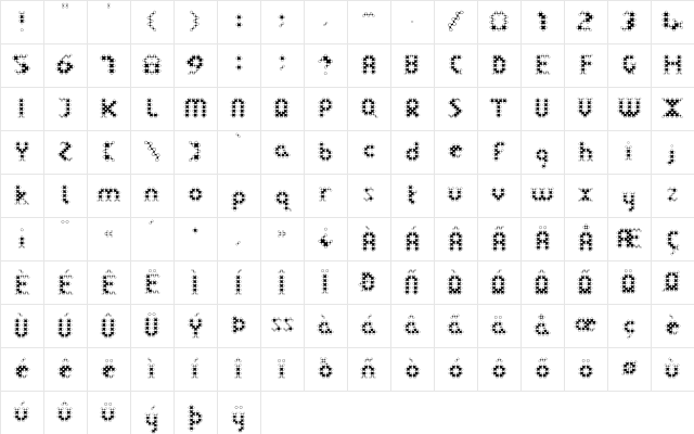 LTDot Regular Character Map