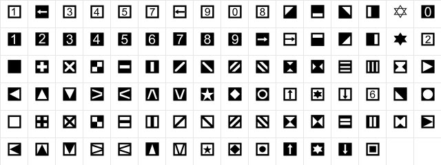LinotypeTapestry-Quadrate Regular Character Map