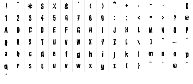 Blok Heavy Character Map