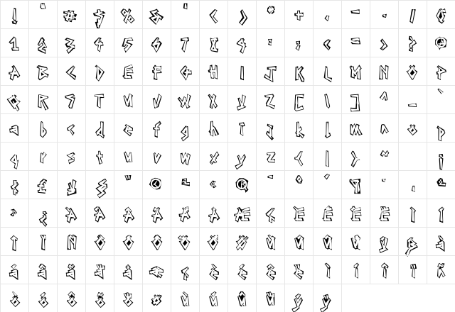 LTTiger InWaitTwo Regular Character Map