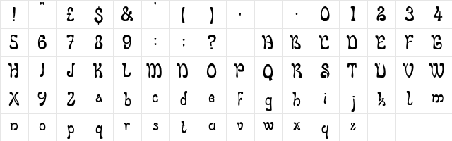 LeGolf Regular Character Map